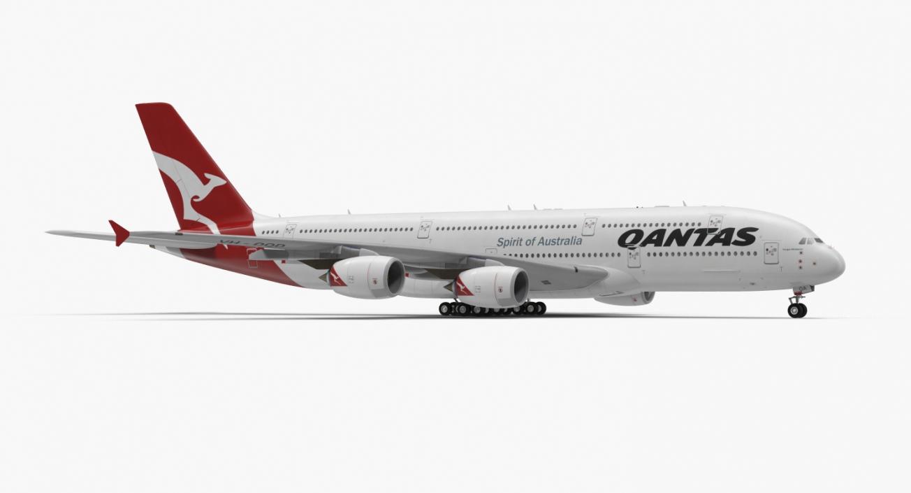 3D Airbus A380-1000 Qantas model